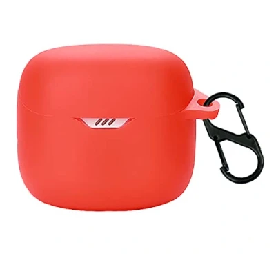 Afbeelding van GIOPUEY Cilicone hoes compatibel met JBL TUNE FLEX, ultradunne zachte hoes, slim fit, anti val, niet gemakkelijk vuil rood