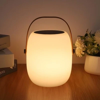 Afbeelding van ZWOOS Tafellamp, draadloos, led batterij, draagbaar, met RGB kleurverandering, bedlampje oplaadbaar kaarsflikkermodus, IP54 waterdicht, afstandsbediening (solarlamp)