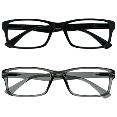 Afbeelding van Leesbril 2 Stuks Lezers Zwart Grijs Ontwerper Stijl Mannen Vrouwen RR92 17 +3,50