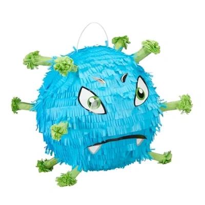 Afbeelding van Relaxdays pinata virus themafeest verjaardagspinata zelf opvullen om op te hangen