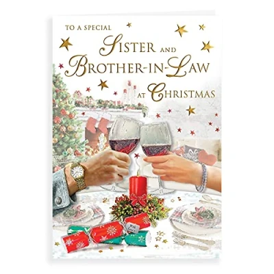 Afbeelding van Traditionele Kerstkaart Zuster &amp; Schoonbroer 9 x 6&quot; Regal Publishing