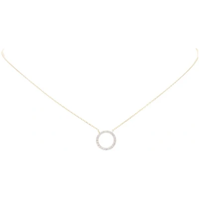 Afbeelding van Glow 202.0675.45 Ketting Rondje geelgoud zirconia wit 42,5 45 cm