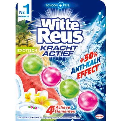 Afbeelding van 2+2 gratis: Witte Reus Toiletblok Kracht Actief Exotisch