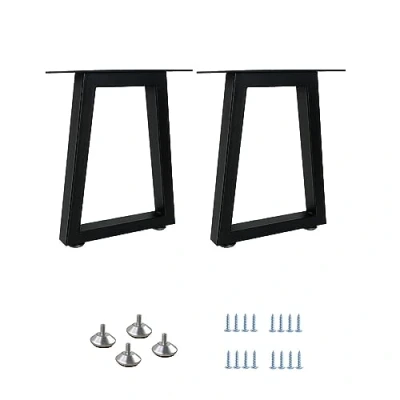 Afbeelding van QLLY 2 stuks 40 cm zware metalen tafelpoten, industriële trapeziumvormige meubelpoten met verstelbare poten, bureaupoten voor doe het zelf tafel, 30 x