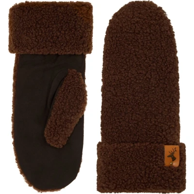 Afbeelding van Suède Teddy Wanten Bruin Warme Faux Fur Voering XS 6½