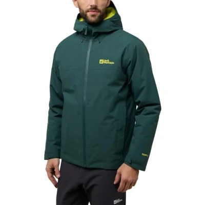 Afbeelding van Jack Wolfskin Wisper Ins JKT M Jas voor heren, Zwart Olijf/Vuurvliegje, L