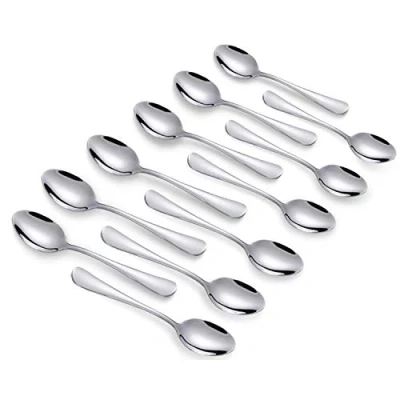 Afbeelding van Q&amp;A 12 Stuks 10,4 cm RVS Mini Koffielepels Demitasse Espresso Lepels
