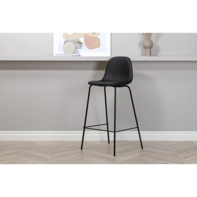 Afbeelding van Svea Selo barkruk 77 cm lederlook zwart PU leer