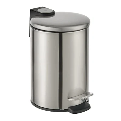 Afbeelding van stardis Pedaalemmer van 3 liter, mat roestvrij staal, anti vingerafdruk, softclosemechanisme, klapdeksel, stil sluitend, softclose, met binnenemmer, cosmetica emmer, vuilnisemmer, afvalemmer, badkamer