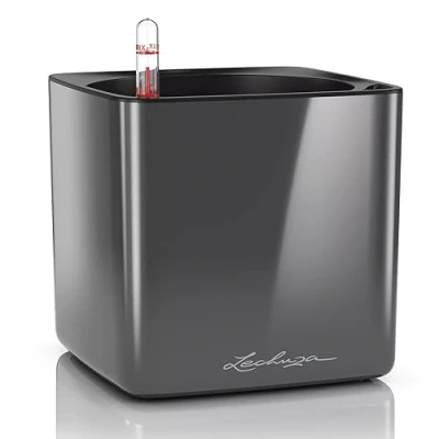 Afbeelding van Lechuza Cube Glossy 16 Antraciet hoogglans