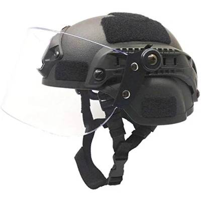 Afbeelding van tactische airsoft veiligheidshelm, helm met Mich 2000 actie versie NVG houder en vandalismevizier voor games in de open lucht, paintball CS