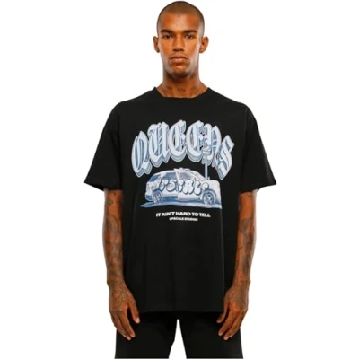 Afbeelding van Upscale by Mister Tee Queens Tshirt print, Maat: Small, Black