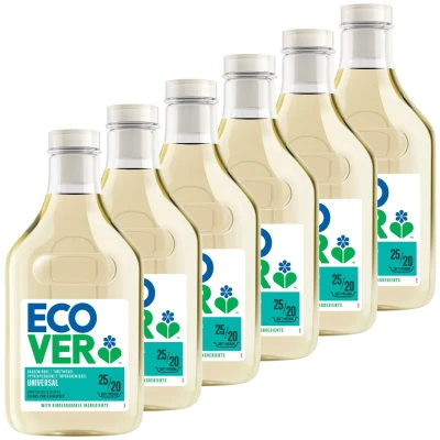 Afbeelding van 6x Ecover Vloeibaar Wasmiddel Universal Kamperfolie &amp; Jasmijn 28 Wasbeurten 1,43 liter