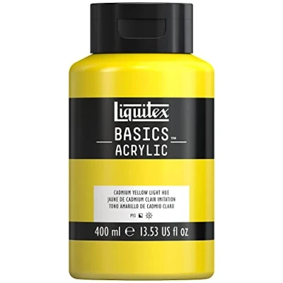 Afbeelding van Liquitex Basics 8870314 Monopigmenteerde acrylverf, kunstenaarspigmenten, lichtecht, gemiddelde viscositeit, archiefkwaliteit, zijdeglanzende afwerking, 400ml Cadmium Yellow Light Hue