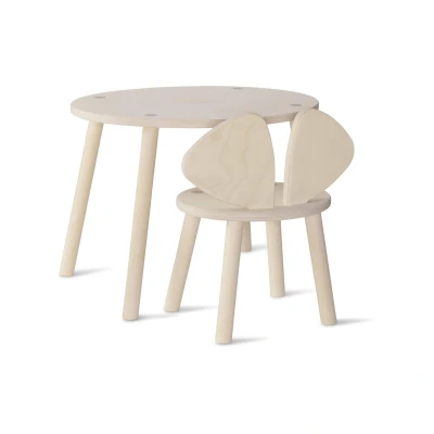 Afbeelding van Nofred Mouse kinderstoel + kindertafel set berken