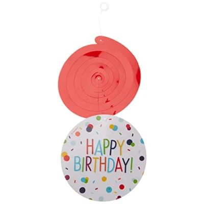 Afbeelding van Amscan Hangdecoratie Swirl Confetti Verjaardag (6 stuks)