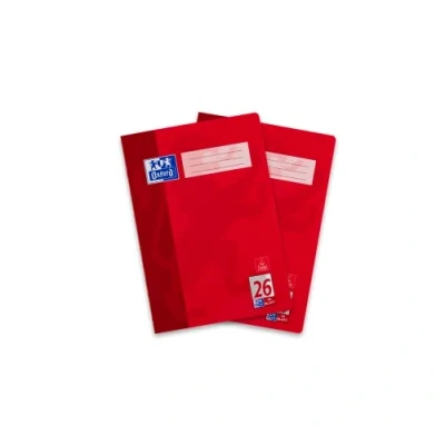 Afbeelding van Oxford Schoolschrift A4, geruit, met witte rand, 16 vellen, rood, 2 stuks, formaat A4