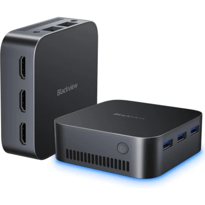Afbeelding van Blackview MP80 Mini PC Intel N97 CPU (tot 3,6 GHz) 16 GB LPDDR5 RAM 512 M.2 SSD, Minicomputer Windows 11, 4K UHD Desktop PC, DRIE HDMI, Gigabit Ethernet, 5G WiFi, voor zakelijk/thuis, Zwart