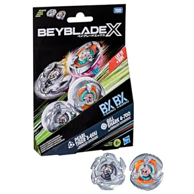 Afbeelding van Hasbro Beyblade X Set Dual Pack, Gill Shark 4 70O BX en Pearl Tiger 3 60U