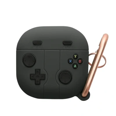 Afbeelding van kwmobile Hoes geschikt voor Samsung Galaxy Buds 2 Pro / Live Siliconen cover oordopjes in zwart Gameconsole design