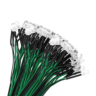 Afbeelding van YIXISI 50 Stuks Voorbedrade LED, 5mm Diode Lamp, 12V Voorbedraad Licht, Groen