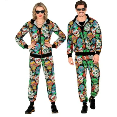 Afbeelding van Widmann Spaans &amp; Mexicaans Kostuum Spel Der Doden Retro Trainingspak Multicolor Large Halloween Verkleedkleding