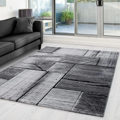 Afbeelding van Modern vloerkleed Jena Zwart 9260 80x150cm Adana Carpets