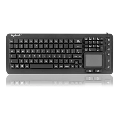 Afbeelding van KEYSONIC KSK 6231 toetsenbord INEL (US) siliconen universeel stof en waterdicht full size touchpad met verlichting, zwart