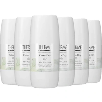 Afbeelding van 6x Therme Anti Transpirant Extra Dry Zen White Lotus Roller 60 ml