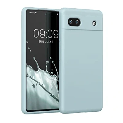 Afbeelding van kwmobile telefoonhoesje geschikt voor Google Pixel 6a Hoesje met siliconen coating Smartphone case in cool mint