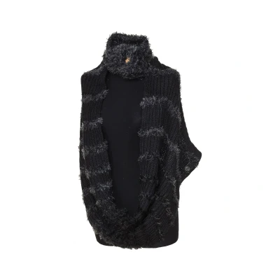 Afbeelding van Gestrickter Kragen und Infinity Fell mit hohem Knopfdetail 67800 Damen
