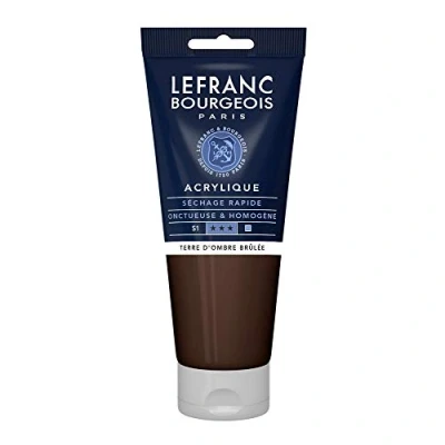 Afbeelding van Lefranc Bourgeois 300354 fijne acrylverf, hoog gepigmenteerd, goede dekking, romige homogene textuur 200ml tube, Burnt Umber