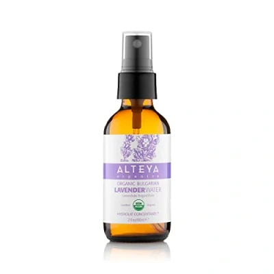 Afbeelding van Alteya Organic Lavendel Water Spray 60 ml Glazen Fles 100% USDA Gecertificeerd Organisch Authentiek Puur Natuurijke Bloem Gedestilleerd en Direct Verkocht door de Lavendelkweker Organics