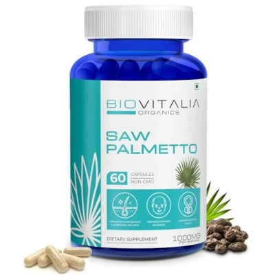 Afbeelding van Biovitalia Organics Saw Palmetto extractcapsules 1000 mg Haargroei Ondersteunt de gezondheid van prostaat en urinefunctie, goede natuurlijke ondersteuning voor mannen vrouwen 60 Capsules