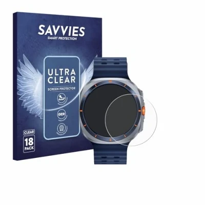 Afbeelding van Savvies Screenprotector voor Samsung Galaxy Watch Ultra 2 (47 mm) Folie Beschermfolie transparant (18 Stuks)