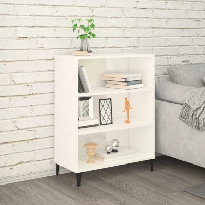 Afbeelding van Dressoir 69,5x32,5x90 cm bewerkt hout hoogglans wit