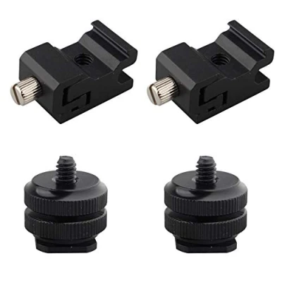 Afbeelding van Jopto 4 STKS Flash Hot Shoe Mount Adapter Accessoires Camera Koude Schoen Standaard naar 1/4 20 Statief Schroef 2 stuk en voor DSLR Rig