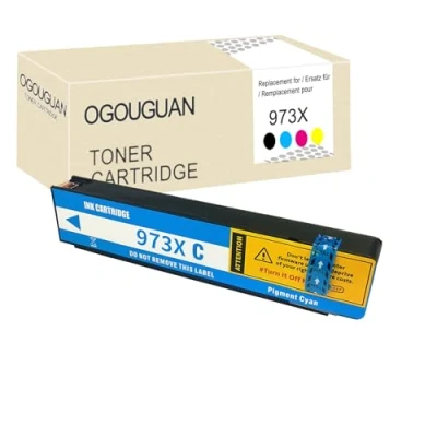 Afbeelding van OGOUGUAN Gereviseerde inktcartridge 973 973X L0S07AE F6T81AE F6T82AE F6T83AE vervanging voor HP PageWide Pro 452dn 452dw 452dwt 477dn 477dw (cyaan)