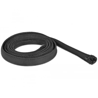 Afbeelding van Delock gevlochten kous met rits 2 m x 20 mm zwart