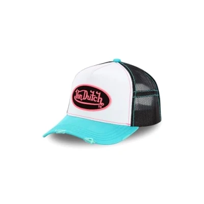 Afbeelding van Von Dutch Trucker Cap met net Summer Pink, turquoise, Eén Maat