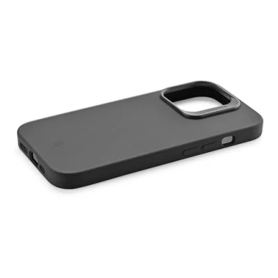 Afbeelding van cellularline Sensation+ voor iPhone 15 Pro Zachte siliconen beschermhoes zonder gripeffect Beschermde randen, knoppen, camera en aansluitingen Zwart