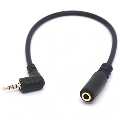 Afbeelding van Tomost Hoekige 2.5mm Mannelijke naar 3.5mm Vrouwelijke Audio Kabel Hoofdtelefoon Adapter, 4 Pole 2.5 3.5 Stereo Oortelefoon Headset Converter
