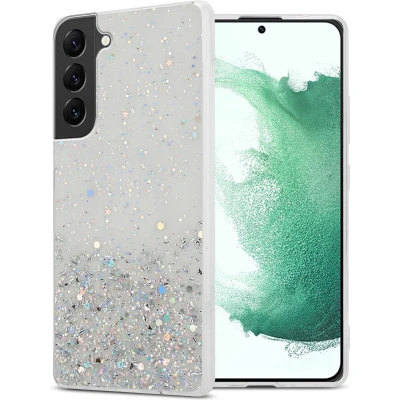 Afbeelding van Cadorabo Hoesje geschikt voor Samsung Galaxy S22 PLUS in Transparant met Glitter Beschermhoes van flexibel TPU silicone fonkelende glitters Case Cover Etui