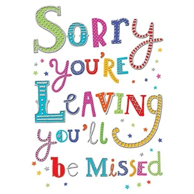 Afbeelding van Piccadilly Greetings Modern Occasion Card Leaving , blauwroodgeelzilvergrijs, 7 x 5&quot;