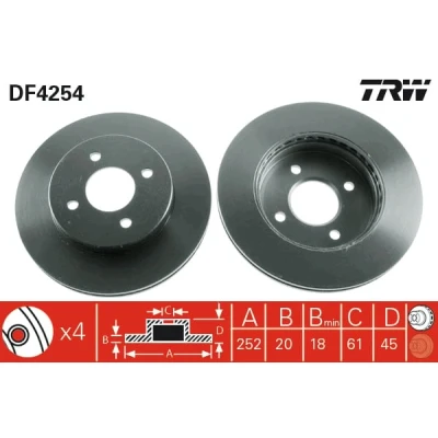 Afbeelding van Trw Remschijf DF4254