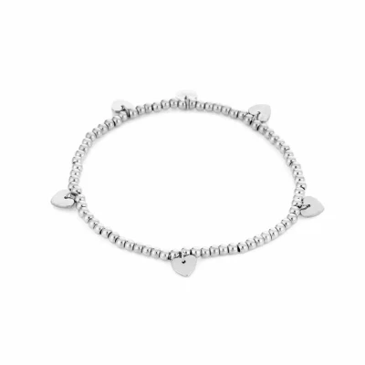 Afbeelding van Bijoutheek Armband (Sieraad) Balletjes Hartjes Zilver