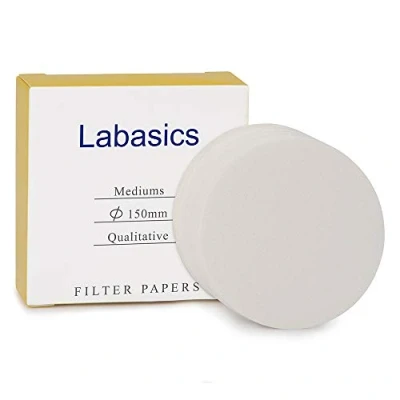 Afbeelding van Labasics Kwalitatieve Filterpapier, 150 mm Diameter Cellulosefilterpapier met 15 20 Micron Deeltjesretentie Gemiddelde Filtratiesnelheid, Pak Van 100