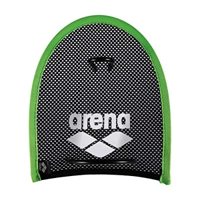 Afbeelding van arena Unisex zwemwedstrijd trainingshulp hand peddels mesh voor krachttraining, groen (Acid Lime Black), M