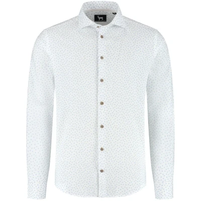 Afbeelding van Gents Blumfontain bloemprint beige blauw Maat 3XL