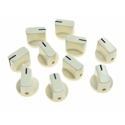 Afbeelding van Dopro 10Pcs Gitaar AMP Effect Pedaal Knoppen Pointer Knop Met Set Schroef Verouderd Wit